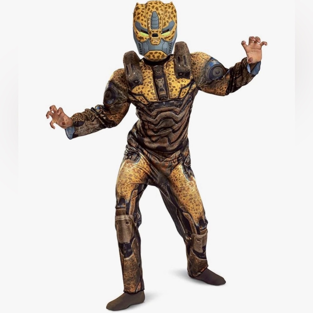 Cheetor Transformers Costume Rise of the Beasts Muscle Padded Mask Size S(4-6)